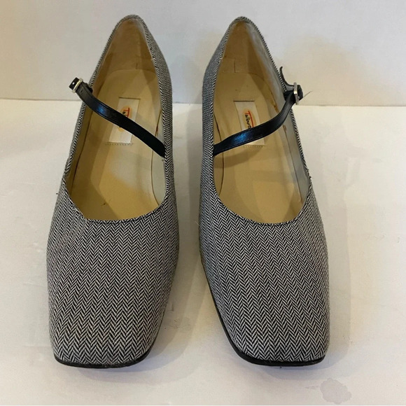 Talbots Leather Herringbone Pattern Heels Size 8 M - Picture 2 of 7